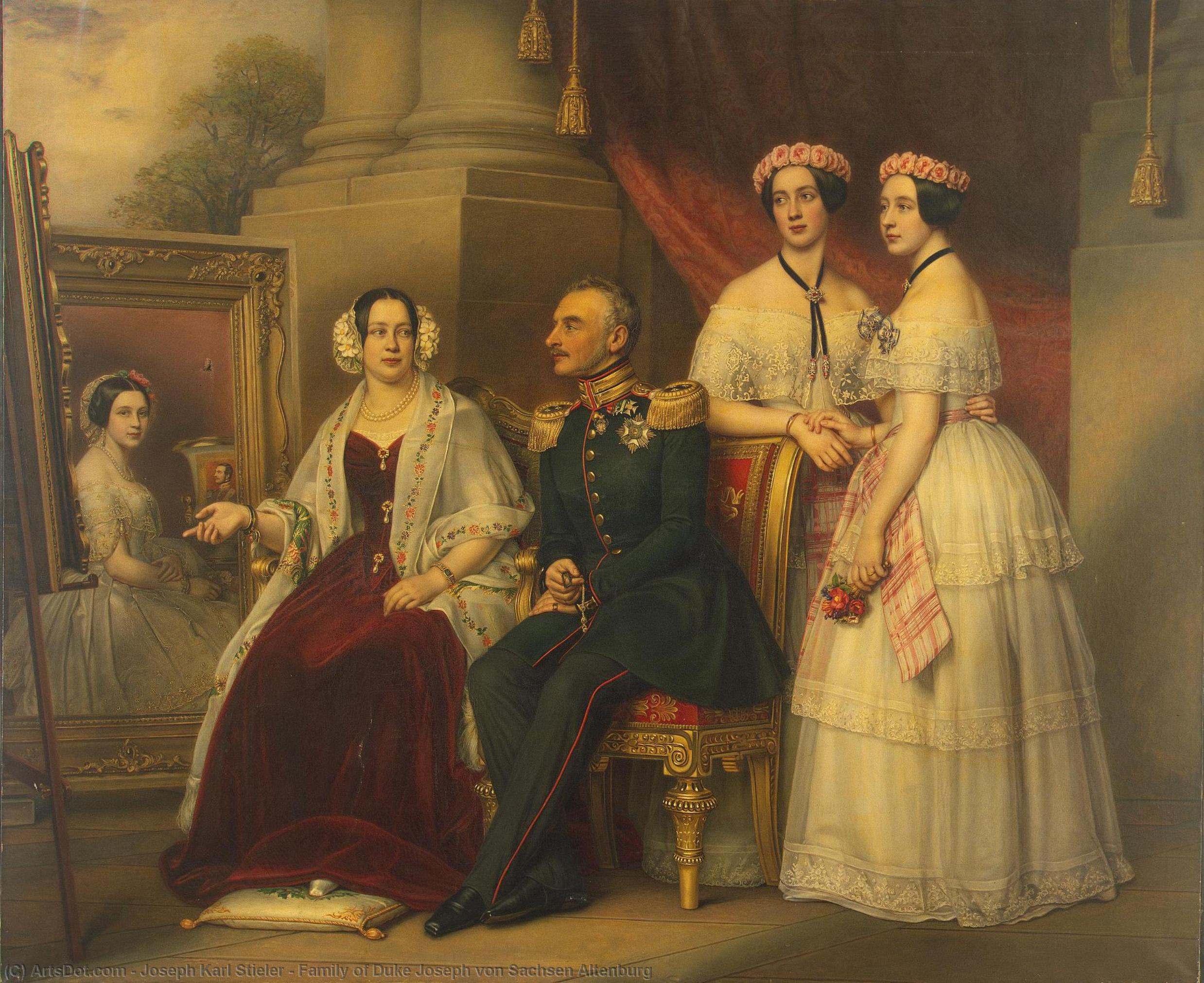 WikiOO.org - Encyclopedia of Fine Arts - Maleri, Artwork Joseph Karl Stieler - Family of Duke Joseph von Sachsen Altenburg