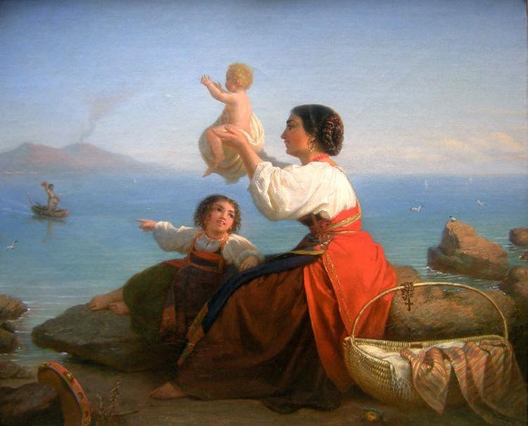 WikiOO.org - Güzel Sanatlar Ansiklopedisi - Resim, Resimler Joseph Karl Stieler - Homecoming Of A Neapolitan Fisherman