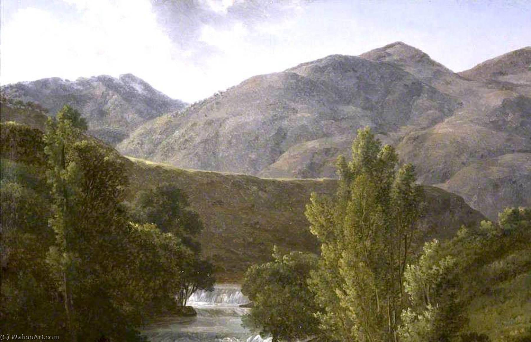 WikiOO.org - Encyclopedia of Fine Arts - Maľba, Artwork Joseph Pierre Xavier Bidauld - The Last Cascade of L Isola di Sora
