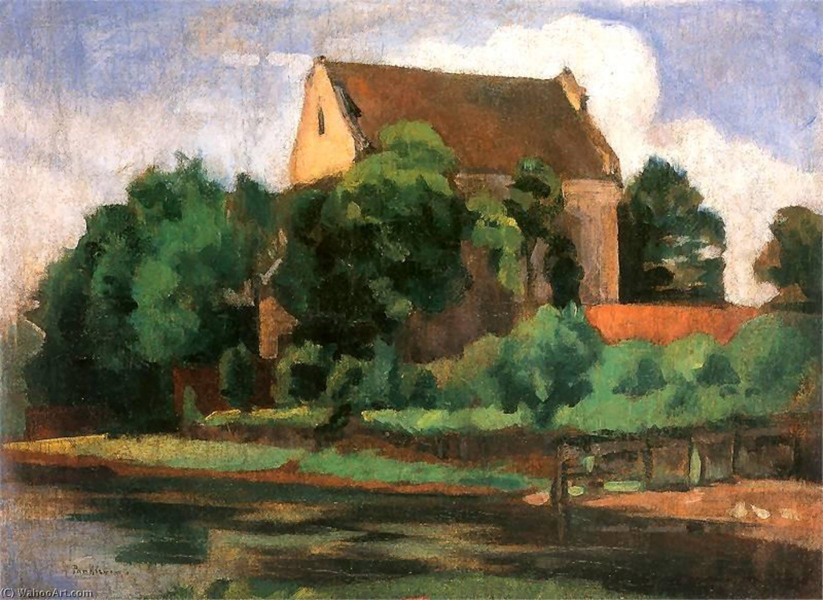 Wikioo.org - The Encyclopedia of Fine Arts - Painting, Artwork by Józef Pankiewicz - Landscape with Church