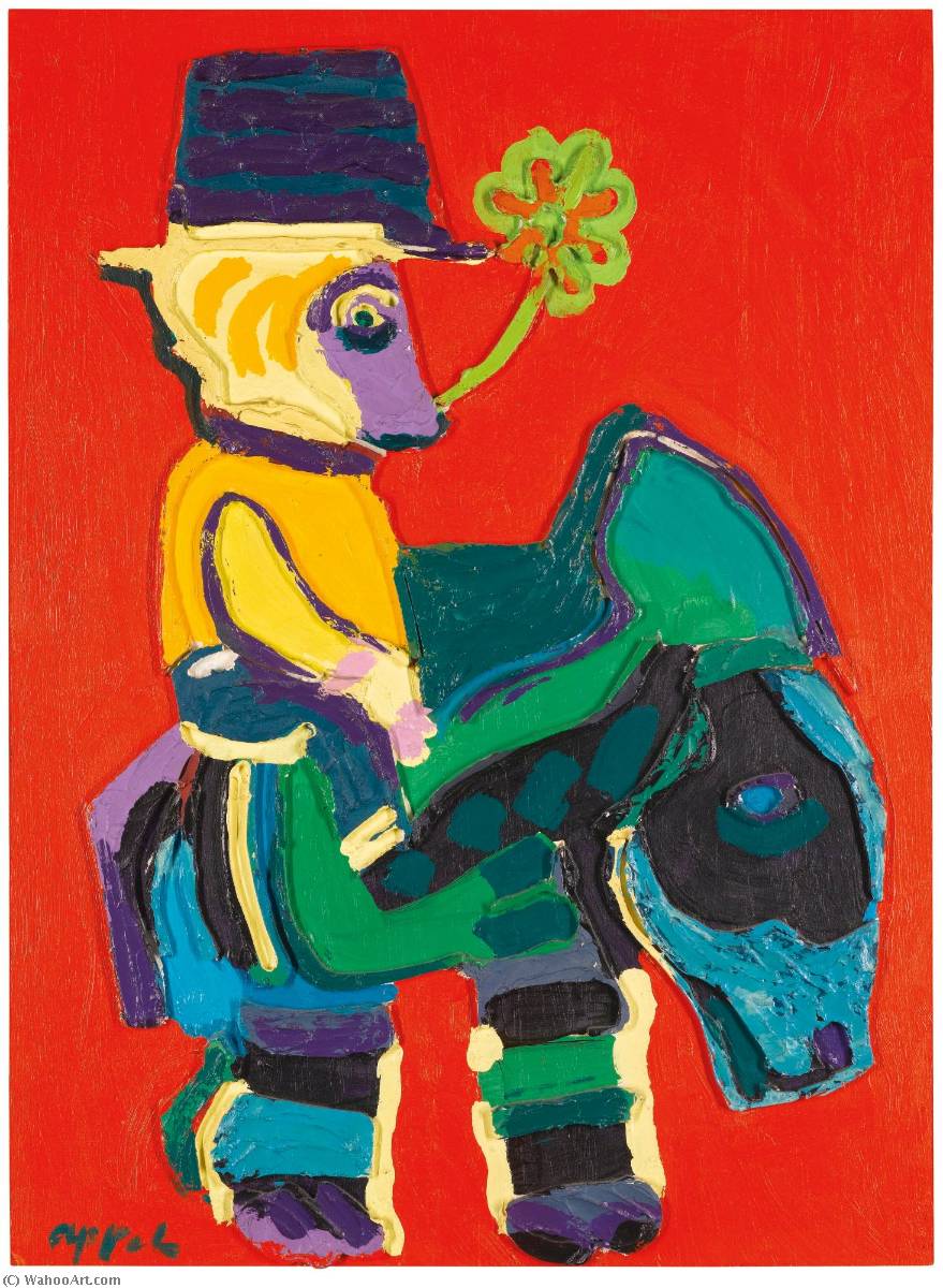 Wikioo.org – L'Encyclopédie des Beaux Arts - Peinture, Oeuvre de Karel Appel - une âne  trop  doux  pour  au  atroce  enfants