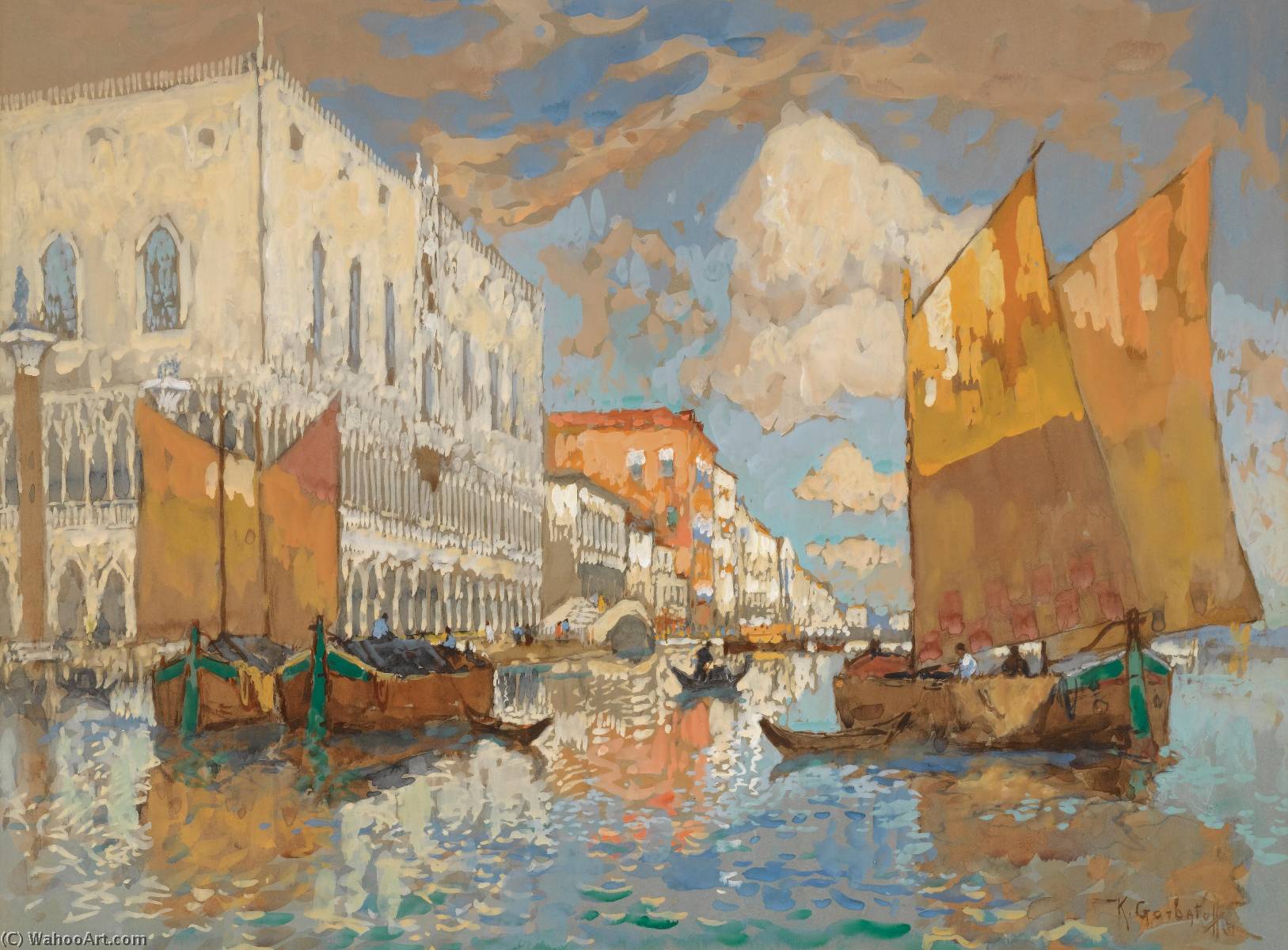 Wikioo.org - The Encyclopedia of Fine Arts - Painting, Artwork by Konstantin Ivanovich Gorbatov - The Doge's Palace, Venice