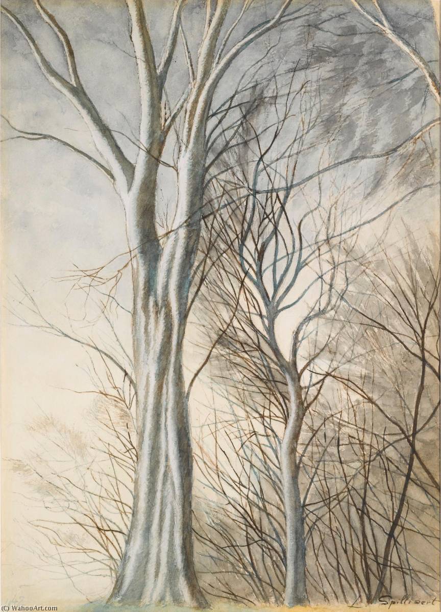 WikiOO.org - Encyclopedia of Fine Arts - Lukisan, Artwork Leon Spilliaert - Les Arbres
