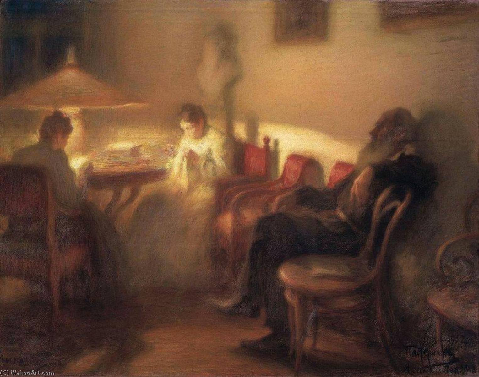 Wikioo.org - Die Enzyklopädie bildender Kunst - Malerei, Kunstwerk von Leonid Pasternak - Leo Tolstoi mit  sein  familiäre