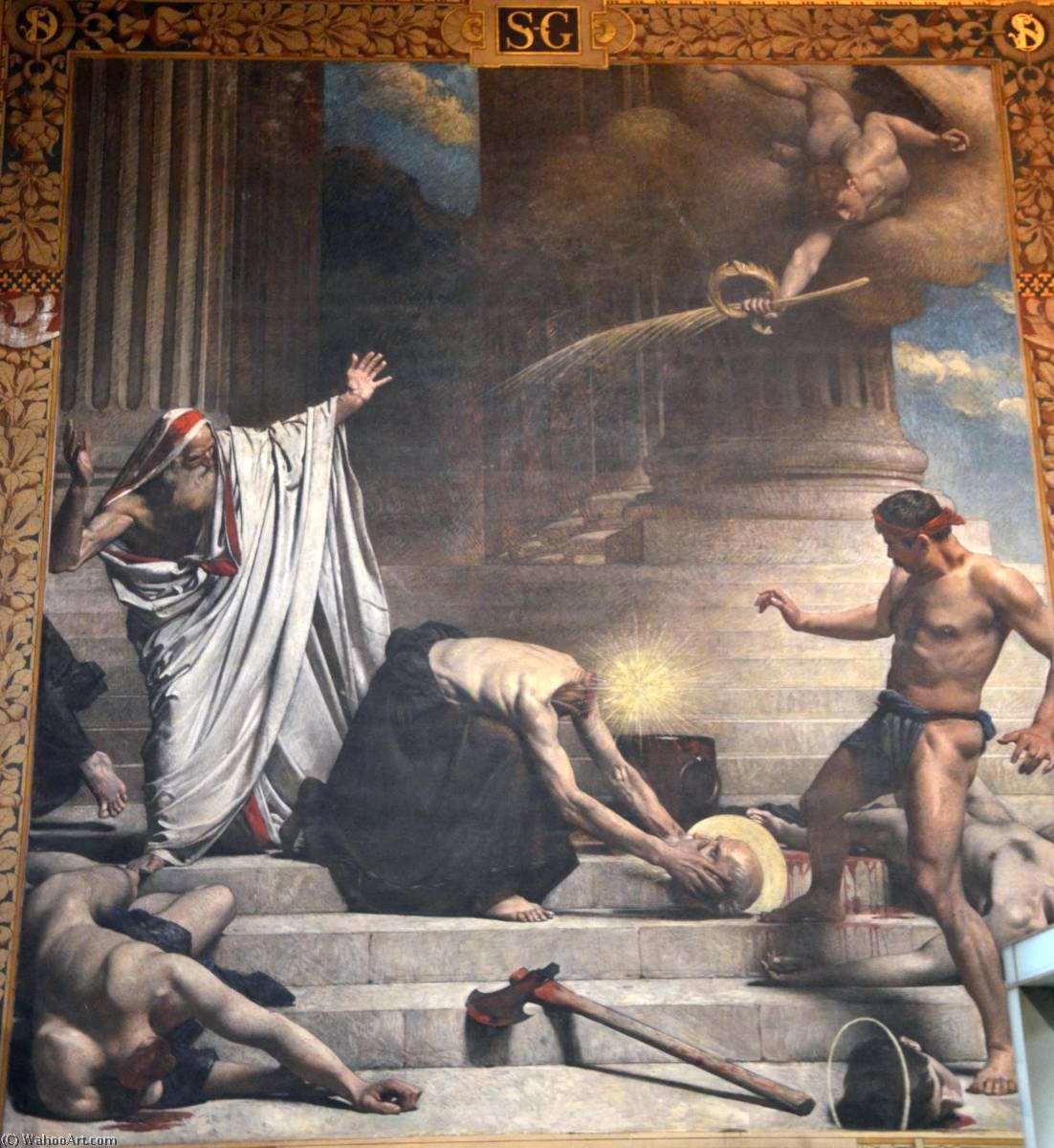 Wikioo.org - The Encyclopedia of Fine Arts - Painting, Artwork by Léon Joseph Florentin Bonnat - The Martyrdom of Saint Denis (also known as Martyr de Saint Denis)