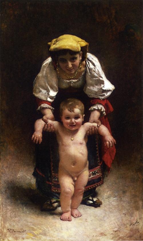 Wikioo.org - The Encyclopedia of Fine Arts - Painting, Artwork by Léon Joseph Florentin Bonnat - First Steps