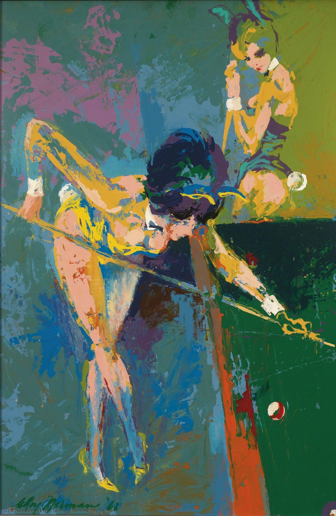 Wikioo.org - The Encyclopedia of Fine Arts - Painting, Artwork by Leroy Neiman - Bunnies Playing Pool