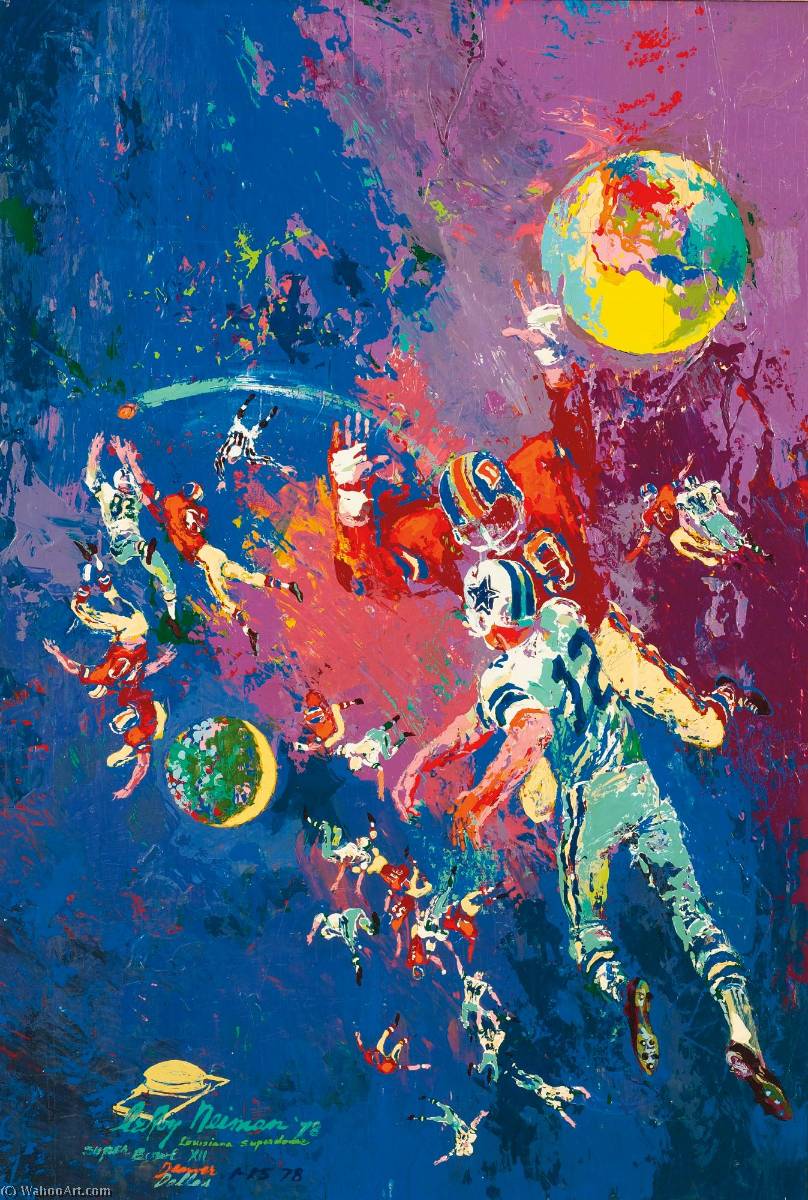 WikiOO.org - Encyclopedia of Fine Arts - Schilderen, Artwork Leroy Neiman - Football Star Constellation