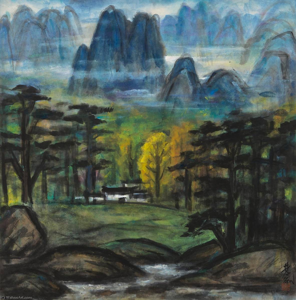 Wikioo.org - Encyklopedia Sztuk Pięknych - Malarstwo, Grafika Lin Fengmian - Landscape