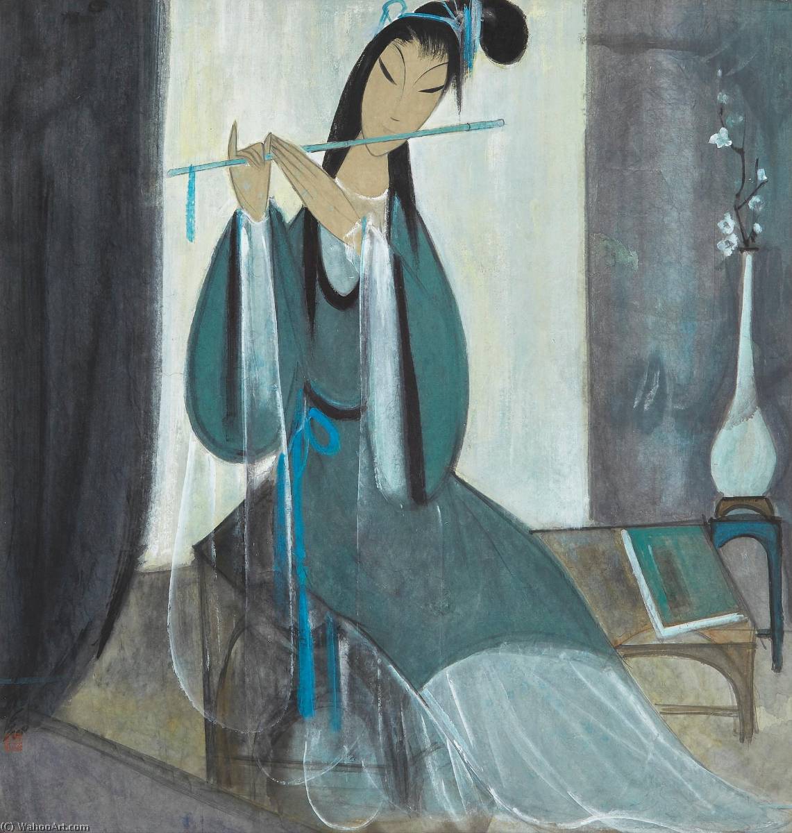 WikiOO.org - Encyclopedia of Fine Arts - Lukisan, Artwork Lin Fengmian - Resonance of the Jade Flute