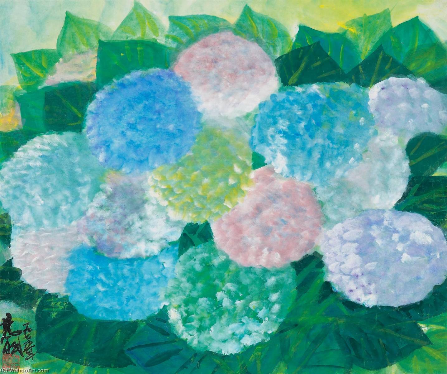 Wikioo.org - The Encyclopedia of Fine Arts - Painting, Artwork by Lin Fengmian - HYDRANGEA