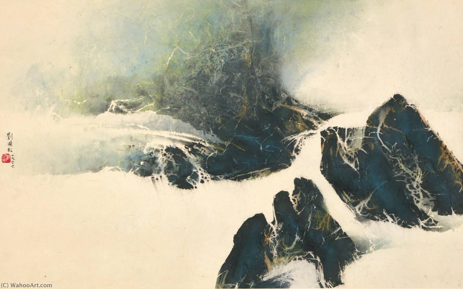 WikiOO.org - Encyclopedia of Fine Arts - Festés, Grafika Liu Guosong - Contemplation of Rocks