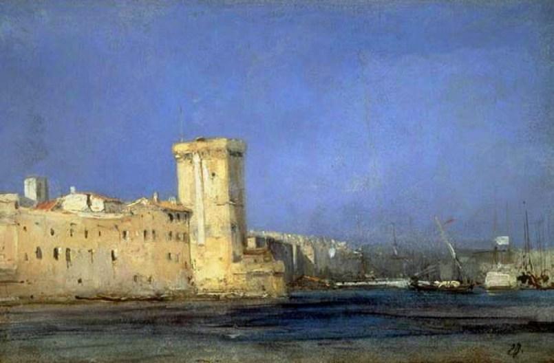 WikiOO.org - Encyclopedia of Fine Arts - Maľba, Artwork Louis Gabriel Eugène Isabey - Fort by the Sea