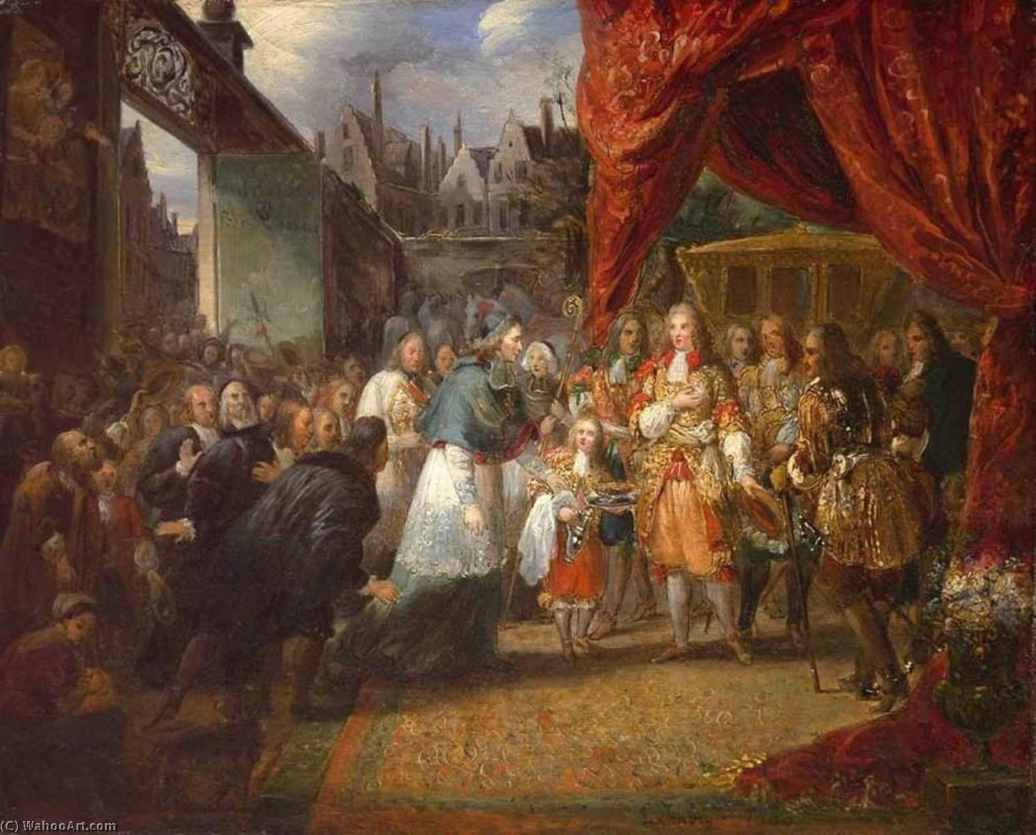 Wikioo.org - Bách khoa toàn thư về mỹ thuật - Vẽ tranh, Tác phẩm nghệ thuật Louis Gabriel Eugène Isabey - Louis XIV Entering Paris