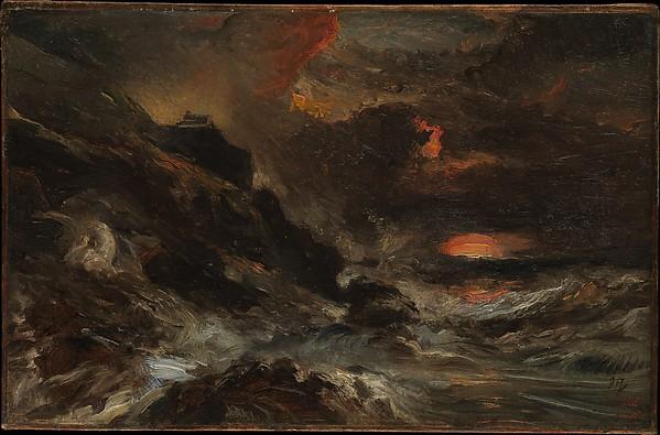 WikiOO.org - دایره المعارف هنرهای زیبا - نقاشی، آثار هنری Louis Gabriel Eugène Isabey - A Storm off the Normandy Coast