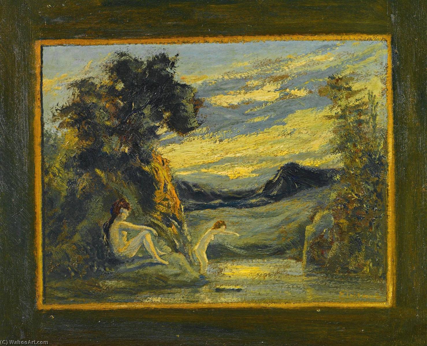 WikiOO.org - Enciclopédia das Belas Artes - Pintura, Arte por Louis Michel Eilshemius - Two Women Bathing