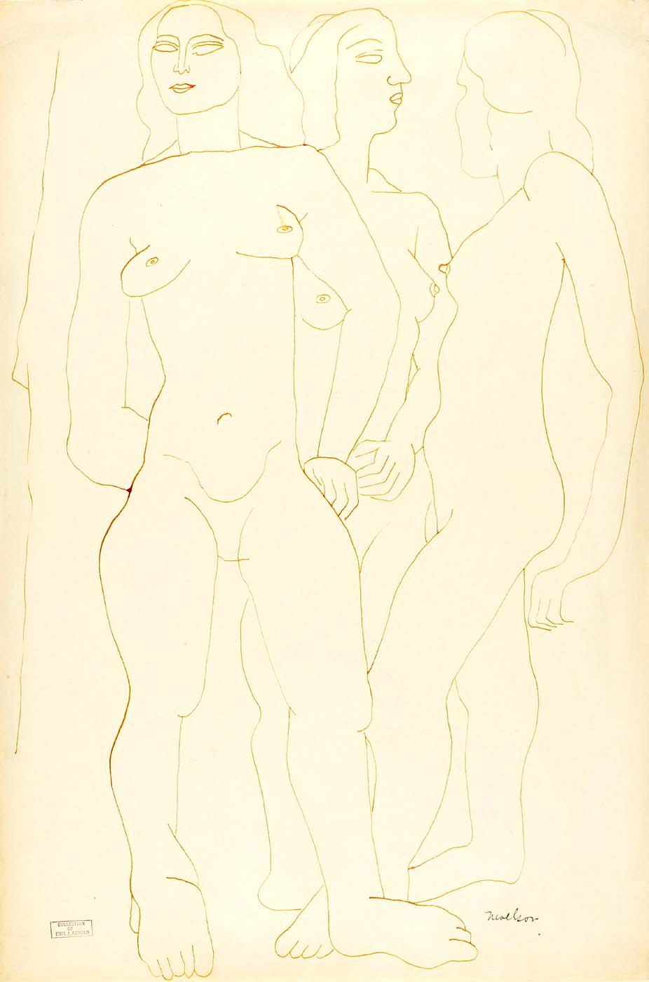 WikiOO.org - Encyclopedia of Fine Arts - Maľba, Artwork Louise Nevelson - Three Nudes