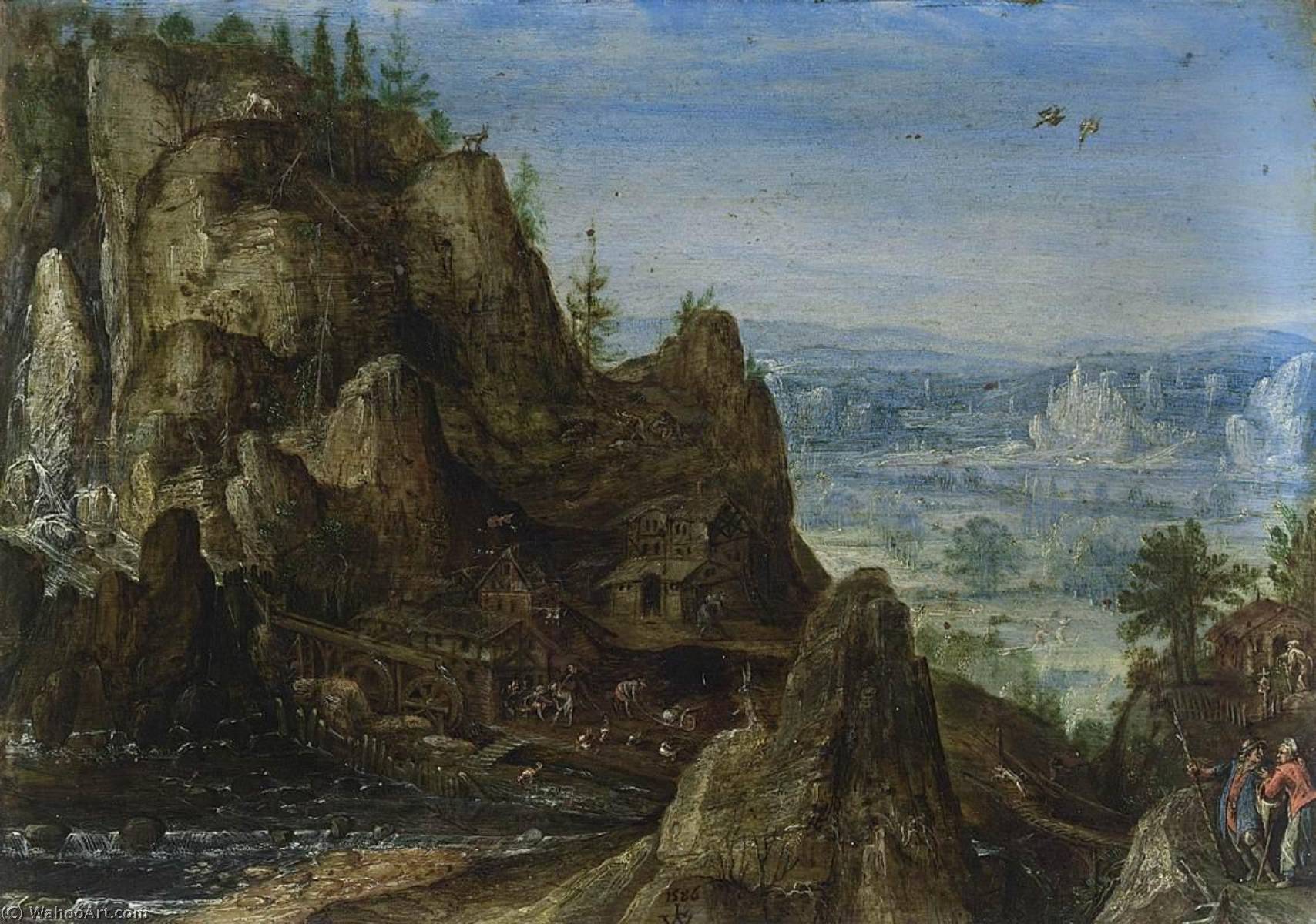 Wikioo.org - The Encyclopedia of Fine Arts - Painting, Artwork by Lucas Van Valckenborch I - Rocky Landscape