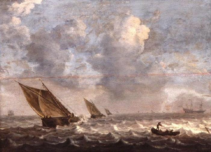 Wikioo.org - The Encyclopedia of Fine Arts - Painting, Artwork by Ludolf Backhuysen - Fishing Boats