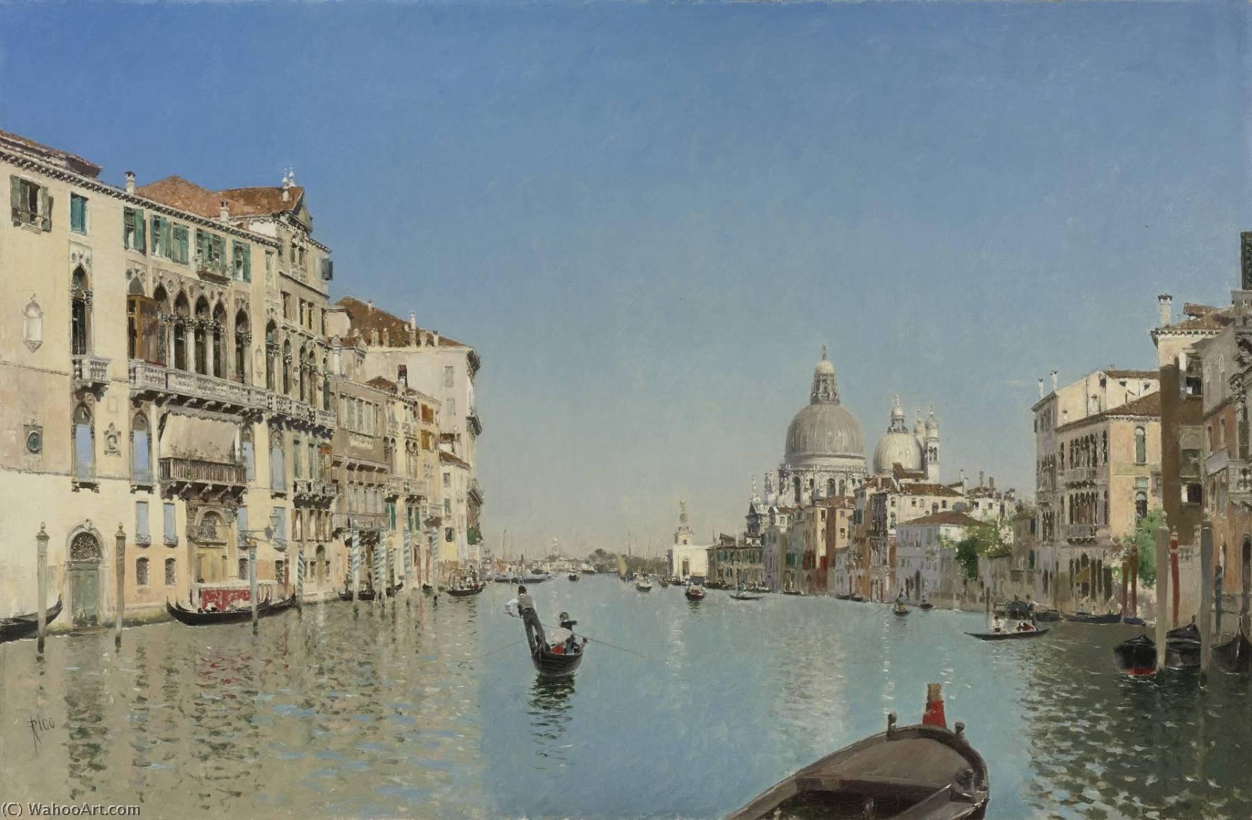 Wikioo.org - The Encyclopedia of Fine Arts - Painting, Artwork by Martin Rico Y Ortega - A Gondola on the Grand Canal