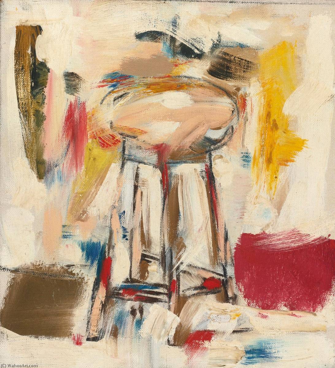 Wikioo.org - The Encyclopedia of Fine Arts - Painting, Artwork by Michael Goldberg - Untitled (Stool)