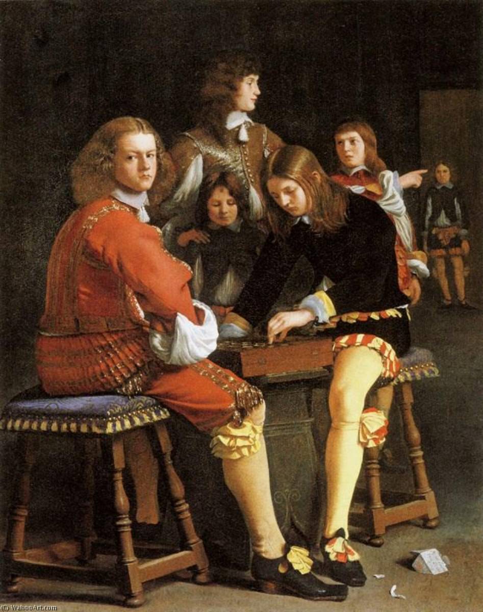 WikiOO.org - Encyclopedia of Fine Arts - Malba, Artwork Michael Sweerts - A Game of Draughts