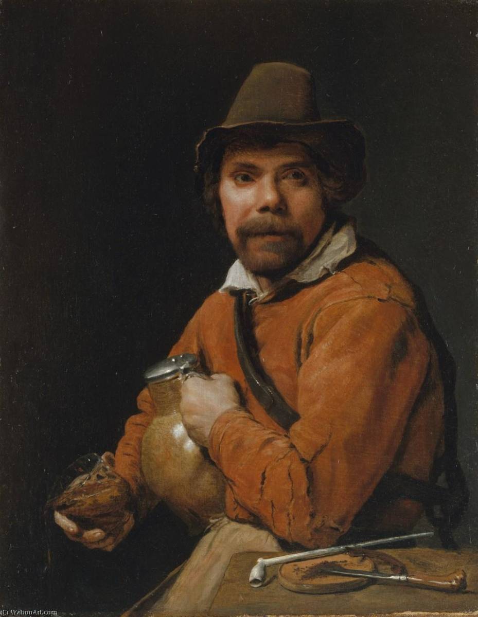 Wikioo.org – L'Encyclopédie des Beaux Arts - Peinture, Oeuvre de Michael Sweerts - Homme la tenue  une  cruche