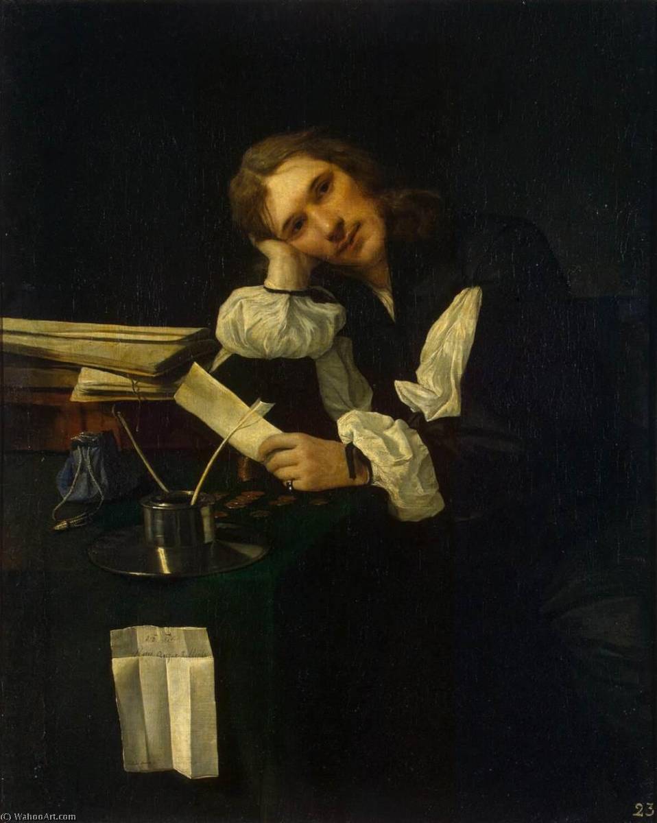 Wikioo.org – L'Encyclopédie des Beaux Arts - Peinture, Oeuvre de Michael Sweerts - portrait d'un jeunes homme