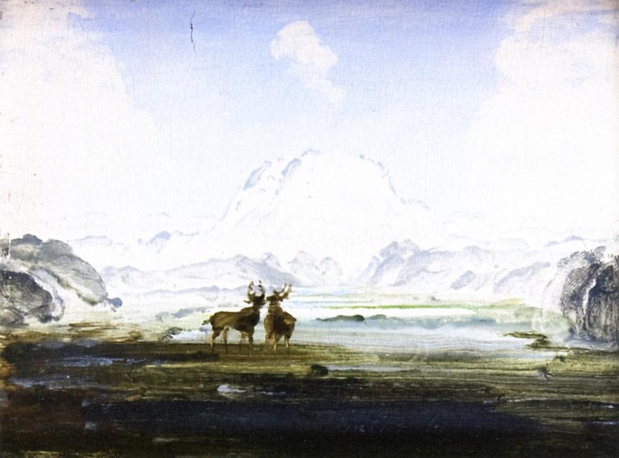Wikioo.org - The Encyclopedia of Fine Arts - Painting, Artwork by Peder Balke - Mount Snøhetta, Dovre