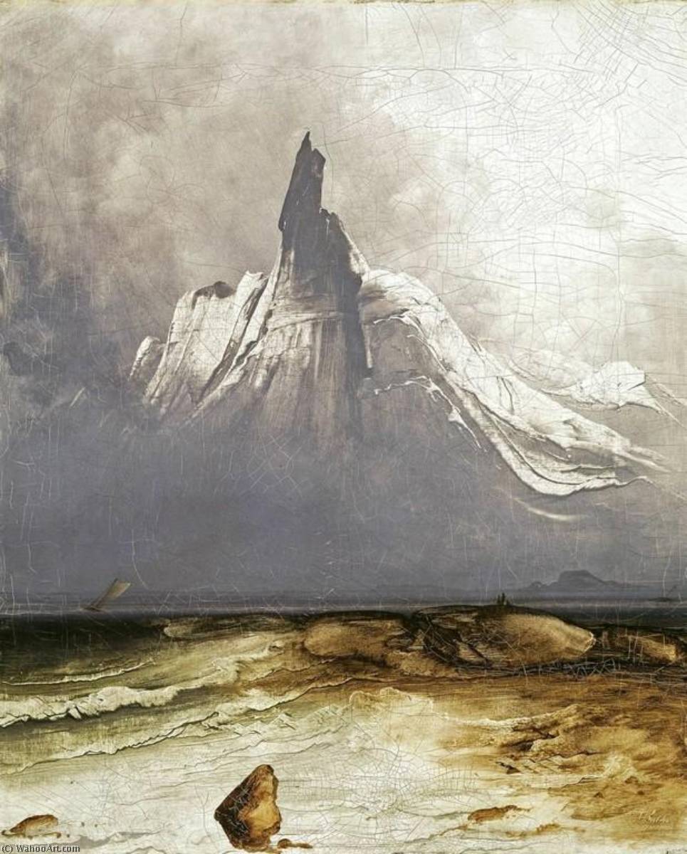 Wikioo.org - สารานุกรมวิจิตรศิลป์ - จิตรกรรม Peder Balke - Mount Stetind in the Fog