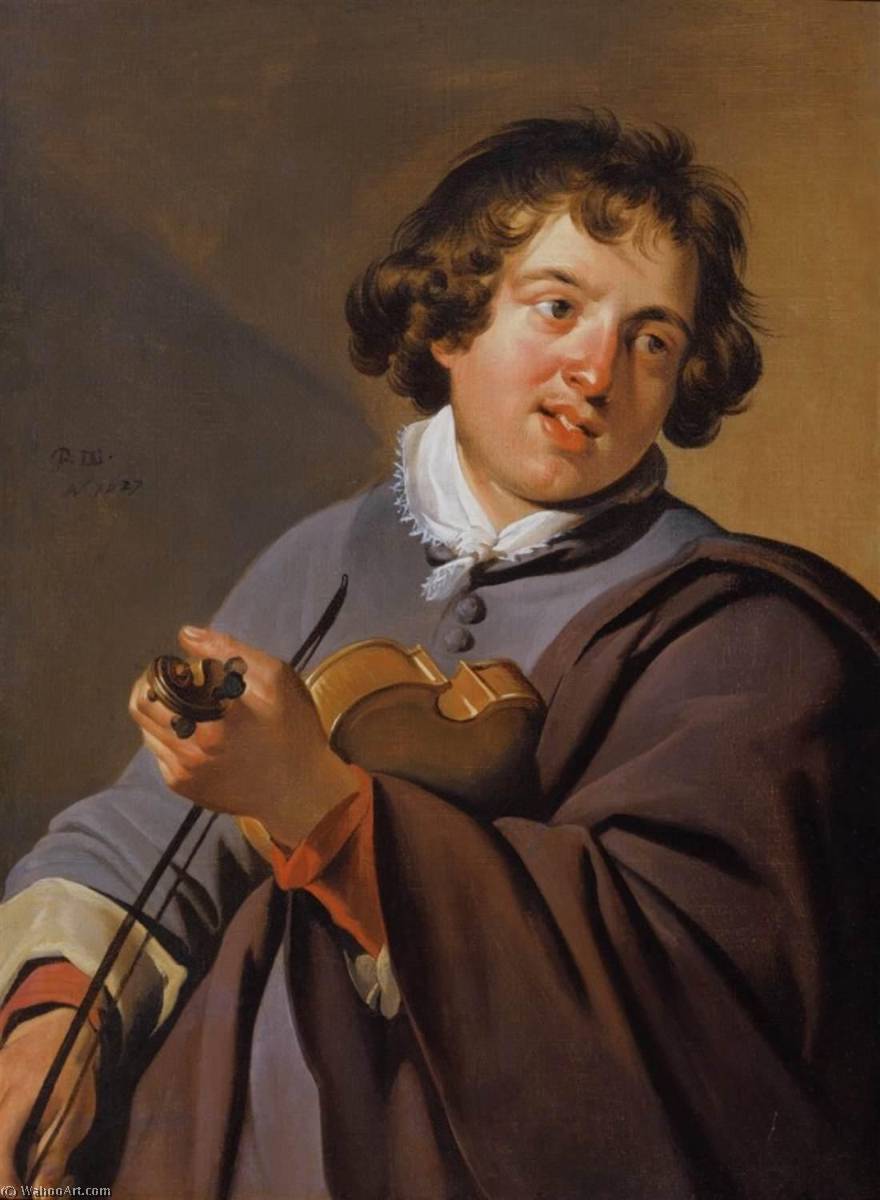 WikiOO.org - Encyclopedia of Fine Arts - Maleri, Artwork Pieter Fransz De Grebber - The Violin Player