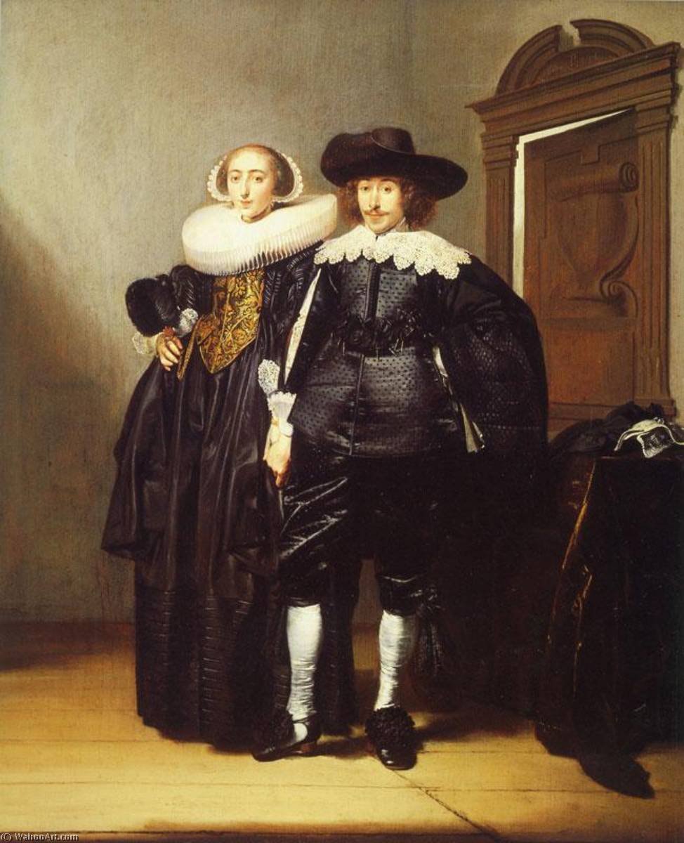 Wikioo.org - The Encyclopedia of Fine Arts - Painting, Artwork by Pieter Jacobs Codde - Double Portrait of a Married Couple