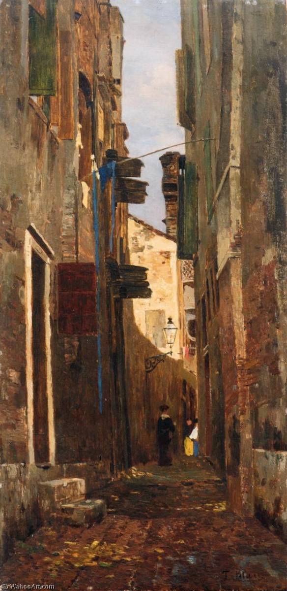 Wikioo.org - The Encyclopedia of Fine Arts - Painting, Artwork by Tina Blau - A Lane in Italy