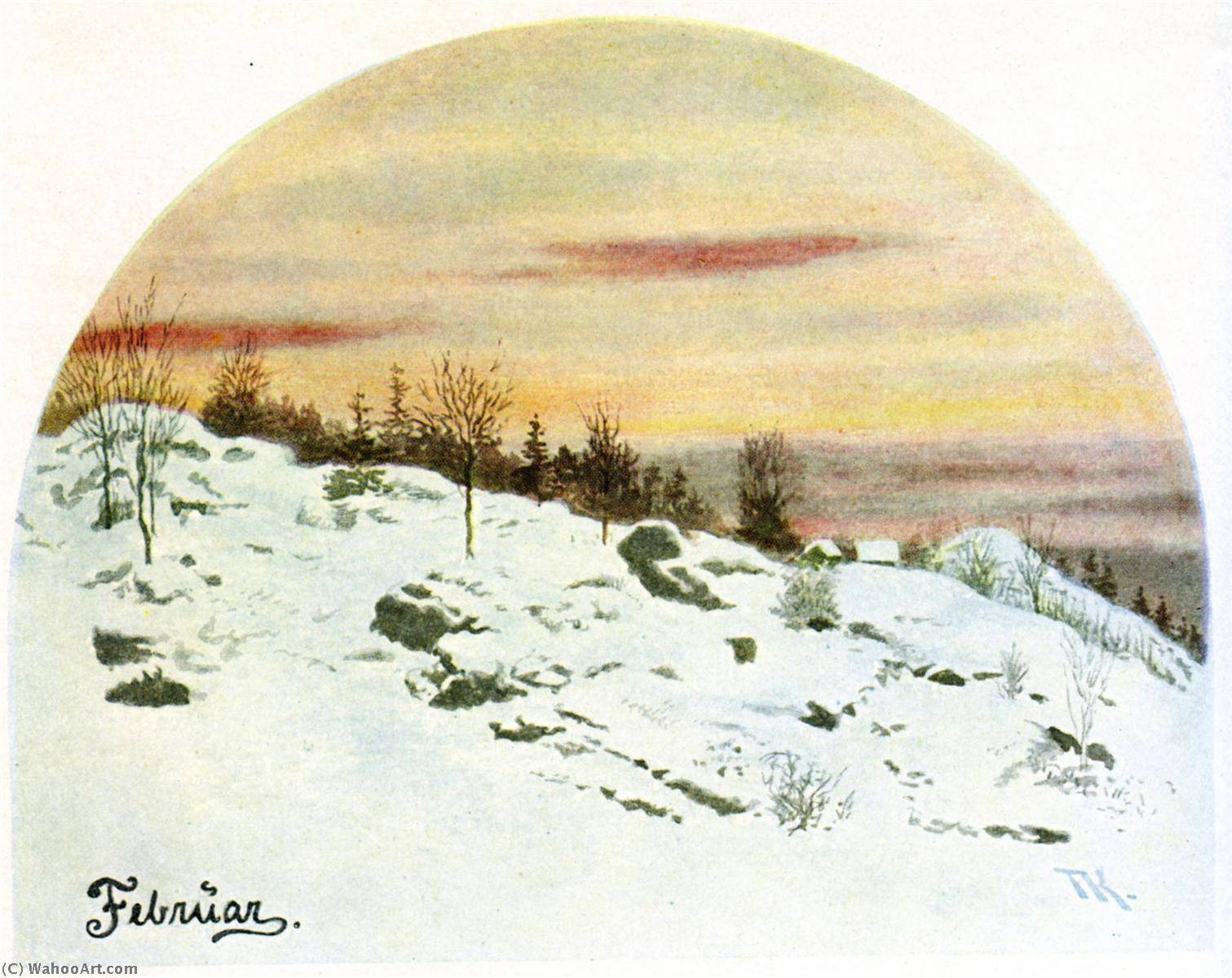 Wikioo.org - The Encyclopedia of Fine Arts - Painting, Artwork by Theodor Kittelsen - February