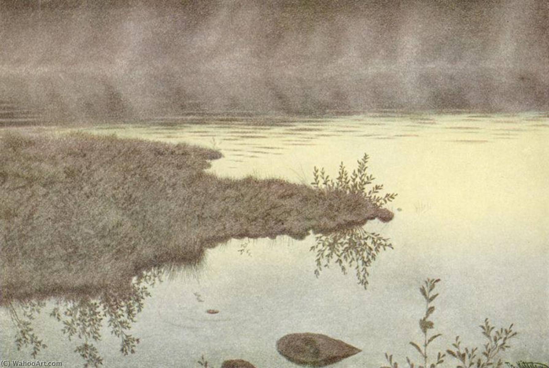 Wikioo.org - The Encyclopedia of Fine Arts - Painting, Artwork by Theodor Kittelsen - Mist on the Water