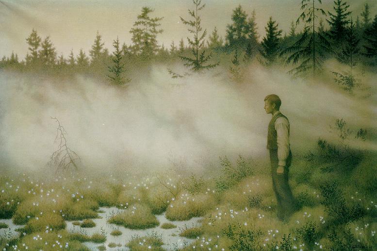 Wikoo.org - موسوعة الفنون الجميلة - اللوحة، العمل الفني Theodor Kittelsen - The Fairy That Disappeared
