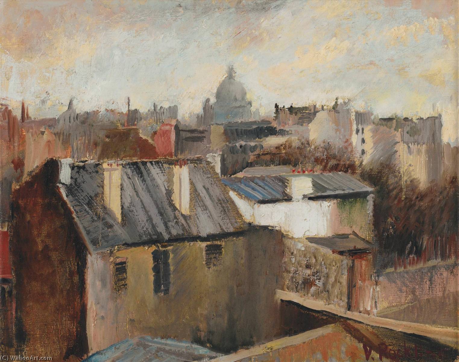 Wikioo.org - The Encyclopedia of Fine Arts - Painting, Artwork by Vera Rockline - The Roofs of Paris