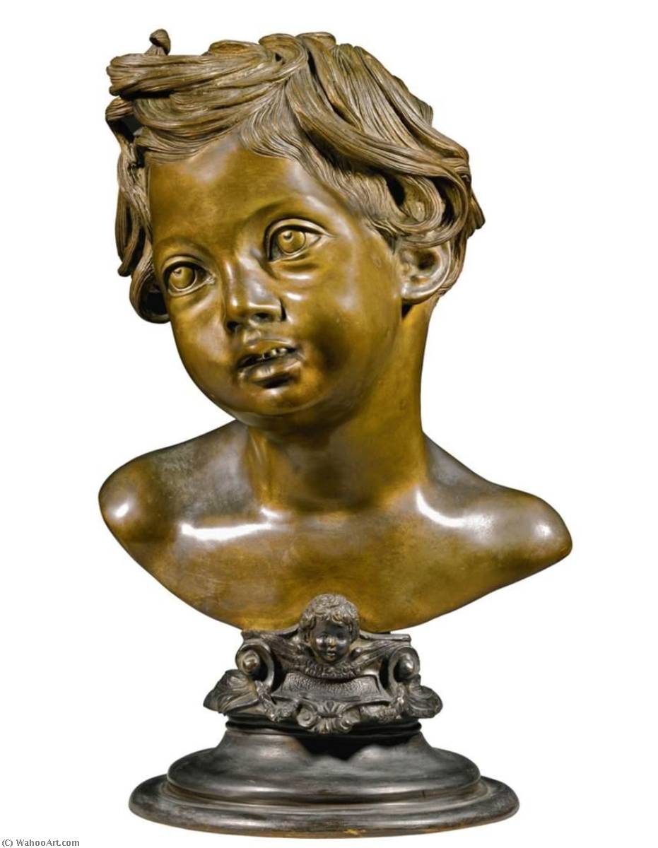 WikiOO.org - אנציקלופדיה לאמנויות יפות - ציור, יצירות אמנות Vincenzo Gemito - Head of a Child