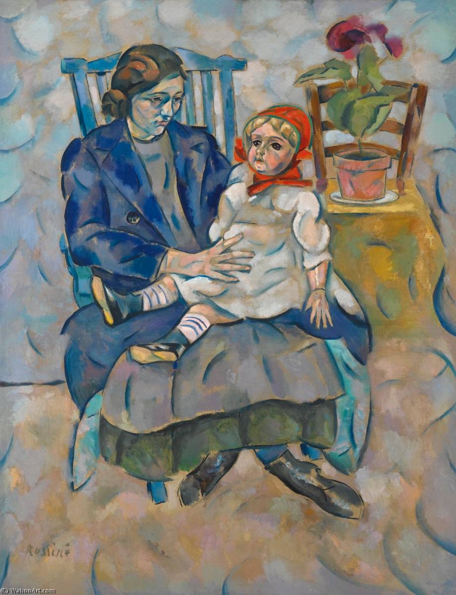 WikiOO.org - Encyclopedia of Fine Arts - Maľba, Artwork Vladimir Davidovich Baranov Rossine - Girl with a Doll