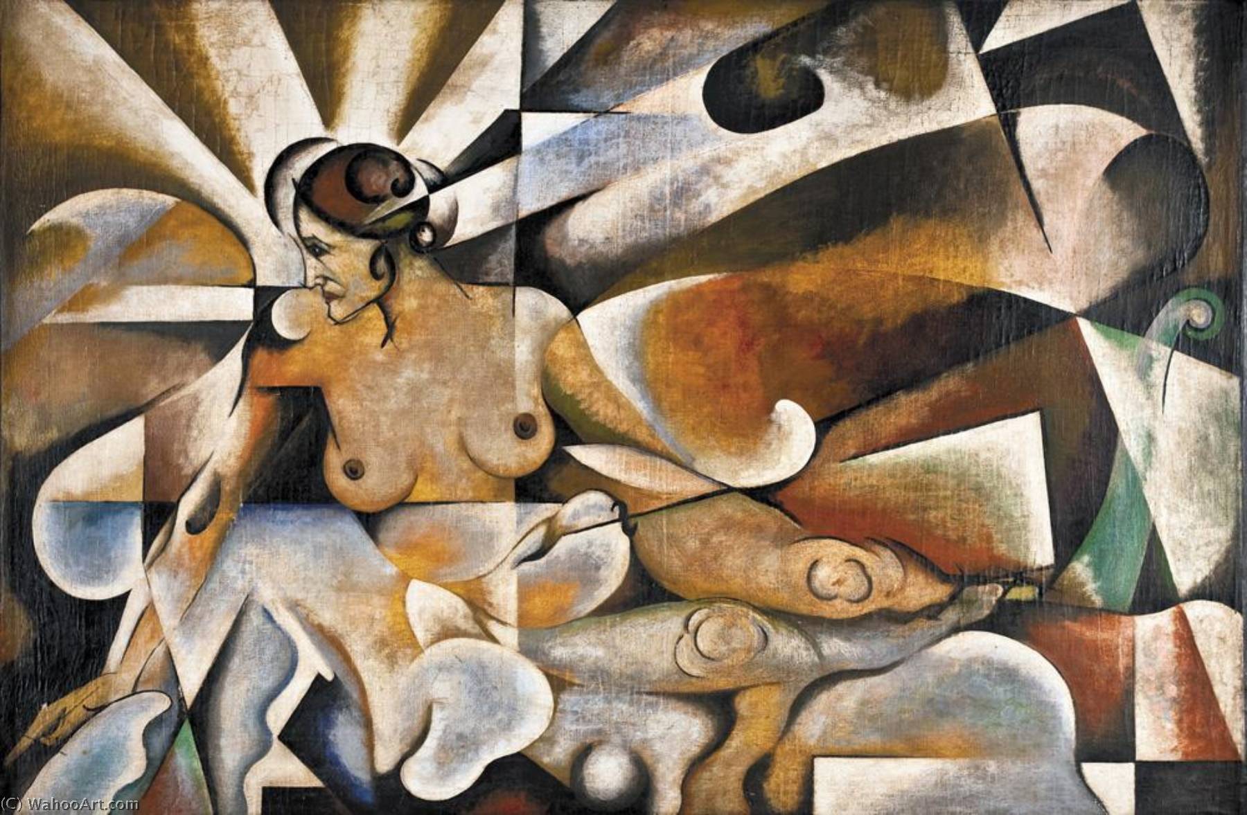 WikiOO.org – 美術百科全書 - 繪畫，作品 Vladimir Davidovich Baranov Rossine - 妇女 Cubiste