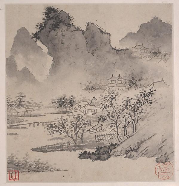 Wikioo.org - The Encyclopedia of Fine Arts - Painting, Artwork by Wen Zhengming - Eight Songs of the Xiao and Xiang Rivers