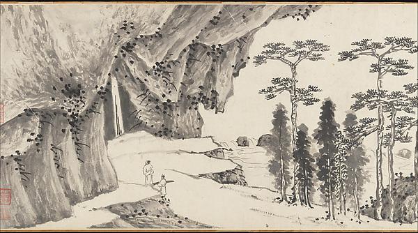 WikiOO.org - Encyclopedia of Fine Arts - Lukisan, Artwork Wen Zhengming - 明 沈周 ， 文徵明 合璧山水圖 卷 Joint Landscape