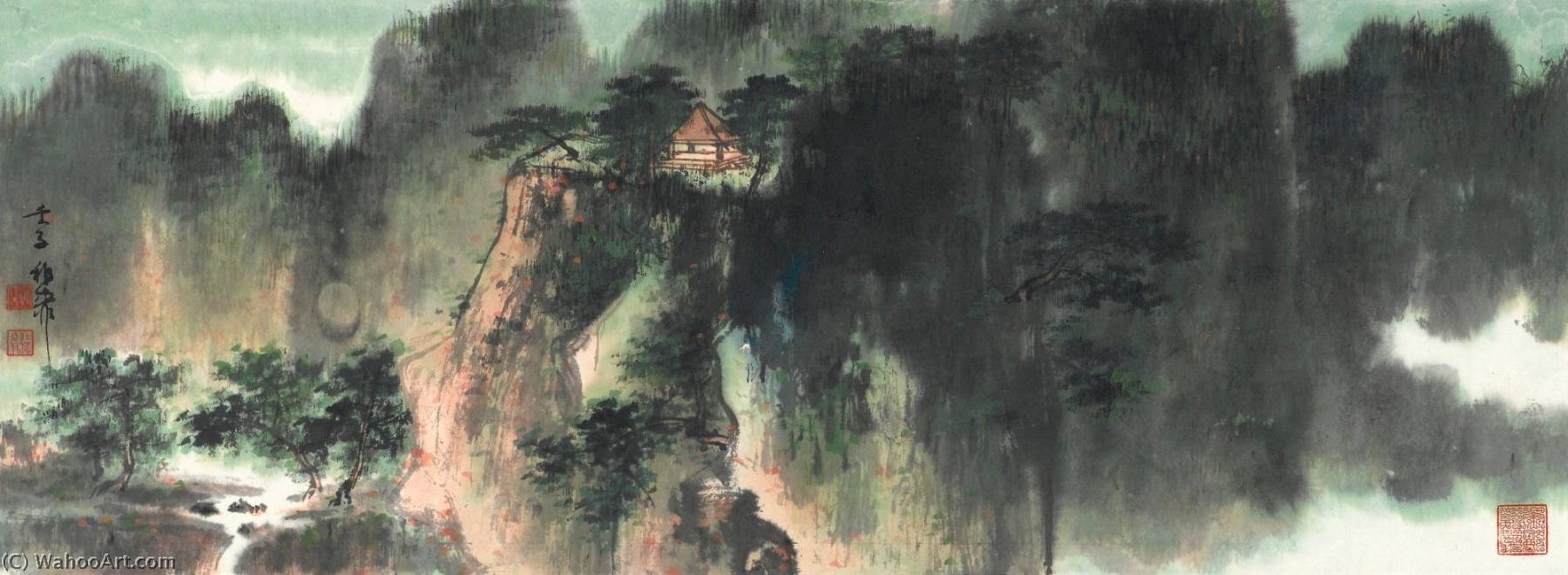 Wikioo.org – La Enciclopedia de las Bellas Artes - Pintura, Obras de arte de Xie Zhiliu - solitario entre  el  pino  bosque