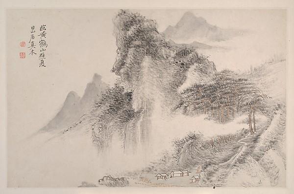 WikiOO.org – 美術百科全書 - 繪畫，作品 Yun Shouping - 清恽寿平仿宋元山水图册 景观  在 方式 的 歌曲 和元 主人