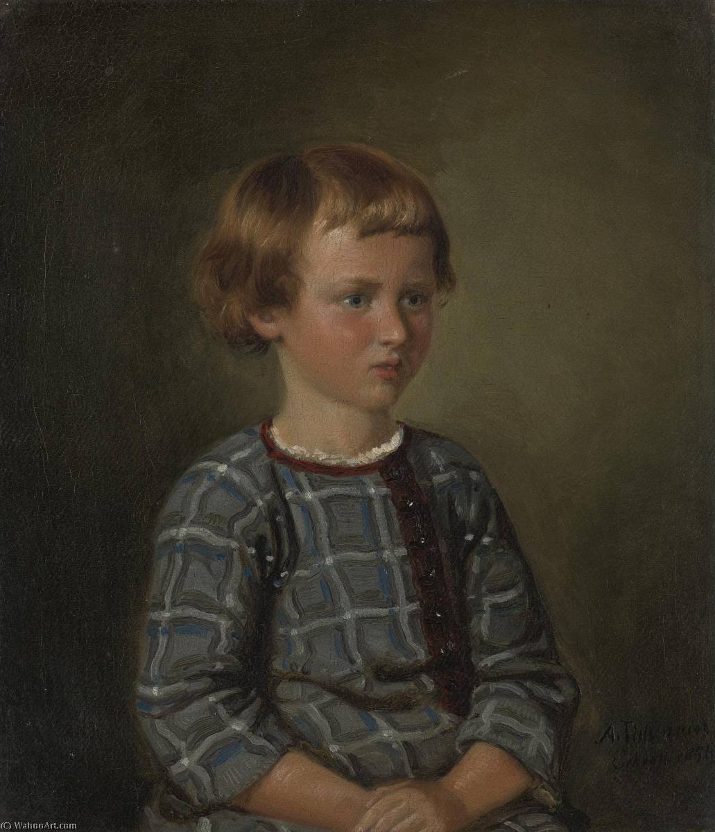 Wikioo.org - The Encyclopedia of Fine Arts - Painting, Artwork by Adolph Tidemand - Portrait of a young girl