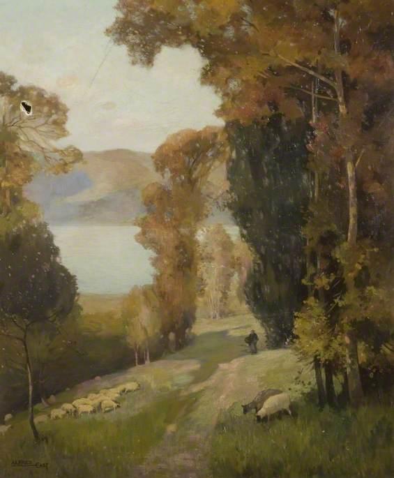 Wikioo.org - The Encyclopedia of Fine Arts - Painting, Artwork by Alfred East - Landscape in Autumn