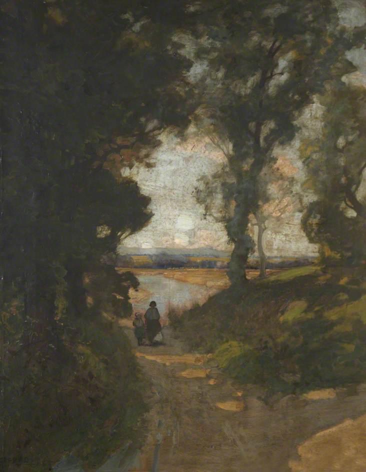 WikiOO.org - Encyclopedia of Fine Arts - Schilderen, Artwork Alfred East - In the Thames Valley