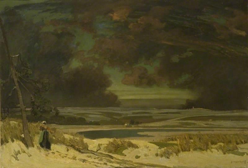 WikiOO.org - Encyclopedia of Fine Arts - Lukisan, Artwork Alfred East - A Dreary Dawn