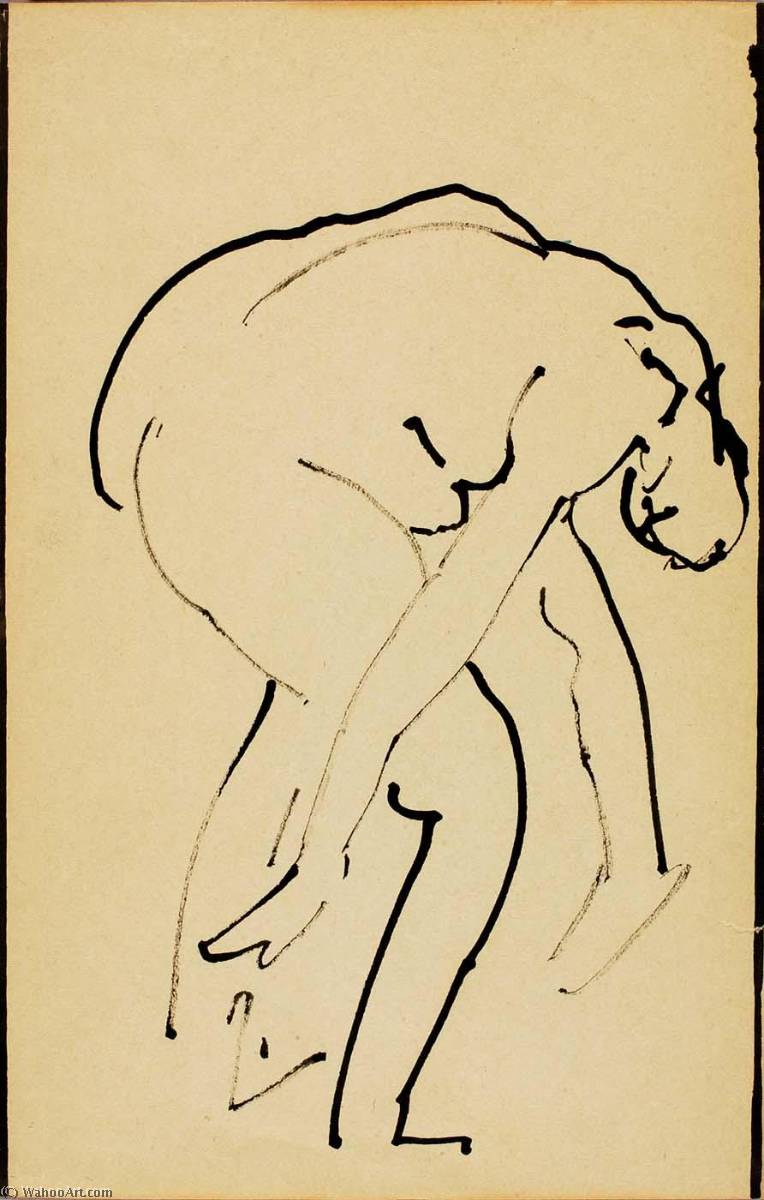 Wikioo.org - Bách khoa toàn thư về mỹ thuật - Vẽ tranh, Tác phẩm nghệ thuật Alfred Henry Maurer - Bending Nude