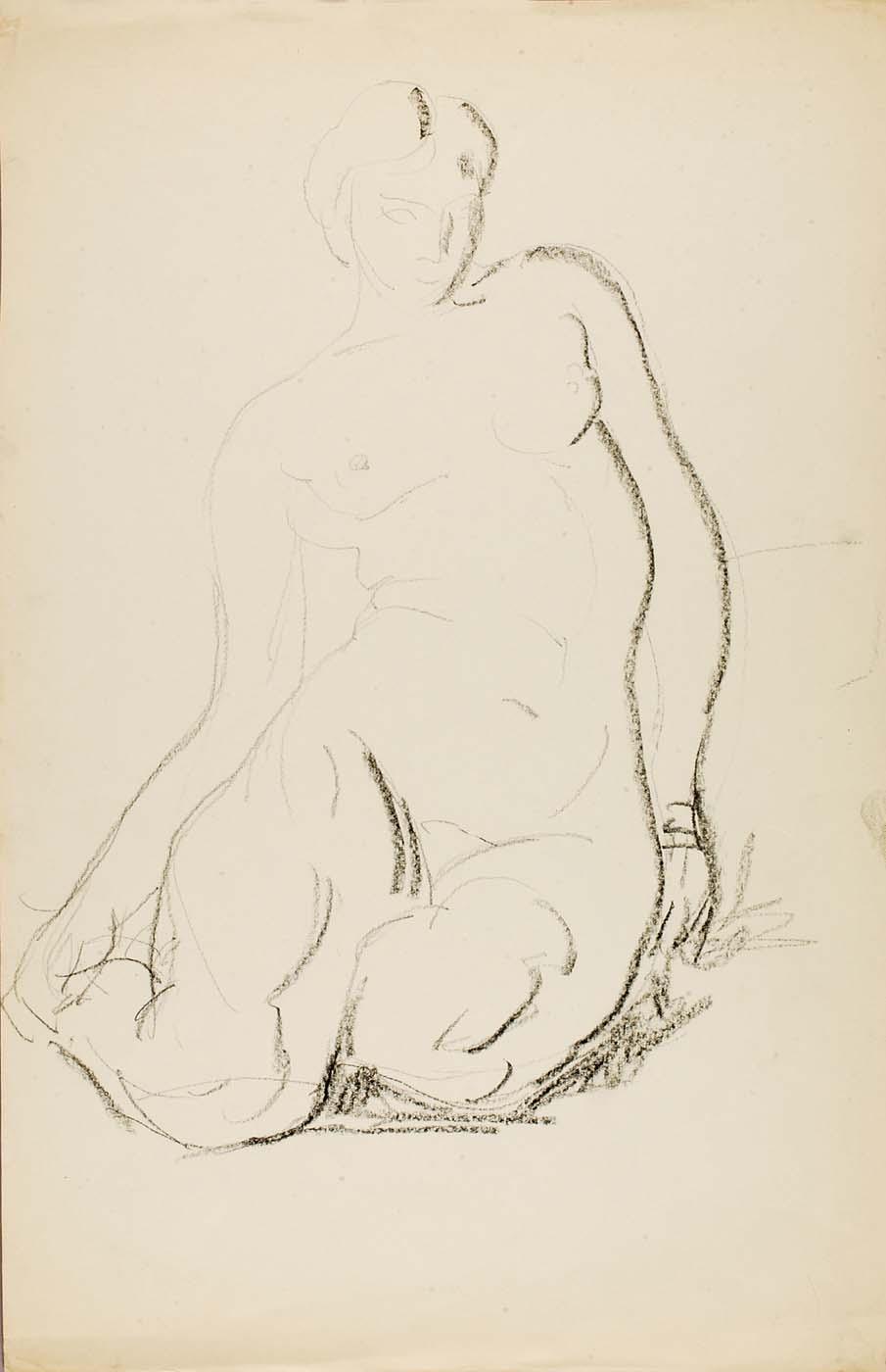 WikiOO.org - Encyclopedia of Fine Arts - Lukisan, Artwork Alfred Henry Maurer - Seated Nude
